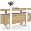IDMarket - Credenza PHOENIX a 4 ante in legno e bianco da 140 cm