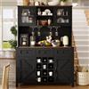SUKY Mobile da cucina alto con porte USB e prese, 120 x 40 x 170 cm, armadio laterale con 4 ante e 3 cassetti, credenza con striscia luminosa a LED, armadio da cucina, credenza, nero