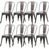JZGORC Set di 8 Sedie da Pranzo in Stile Industriale Retrò, Aspetto Metallo, Design Impilabile, Sedie per Ristoranti, Bistrot, Caffè, Matrimoni in Giardino - Bronzo