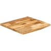 Keeushr Piano da tavolo in legno di mango massiccio, 80 x 80 x 2,5 cm, con bordo alberi, bordo naturale rustico, versatile come piano di ricambio per la casa o il commercio, facile da pulire