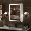 YU YUSING Specchio Bagno Contenitore con 3 Ripiani 50x70cm, Mobile Bagno Sospeso con Specchio a LED, Specchiera Bagno con Contenitore, Armadietto Bagno, 3 Modalità di Luce, Antiappannamento