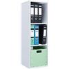 VCM Holzregal stehend | platzsparender Aktenschrank | Maße ca. H. 110 x B. 35 x T. 37 cm | Elegantes Regal | Büroregal - Lona I 3f Weiß