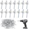 Zovator Rivetti ciechi in alluminio con flangia grande, 5 x 20 x 16 mm, resistenti rivetti ciechi a testa piatta per auto, mobili e industria