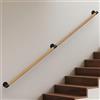 Gorssen Corrimano in legno, Legno di Faggio Corrimano per Scale Interne, Staffe e Tasselli per Montaggio, Diametro 3.5 cm, Lunghezza Scegliere: 30-600 cm (Beech, 90cm)