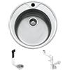 Fhuller Lavello FHULLER Cucina Incasso Pozzetto Tondo CIVIFRIPC Inox Prelucidato Ø 51 + Foro Miscelatore Spessore Acciaio 6/10