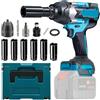 VexNook Avvitatore a percussione a batteria da 1000 Nm, compatibile con batteria al litio Makita da 18 V, chiave senza spazzole per cambio pneumatici auto, coppia alta con 6 bussole (senza batteria