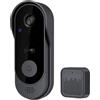zjhukfmc Video Citofono con Telecamera - Campanello Wireless Sicurezza con Rilevamento di Movimento,Conversazione Bidirezionale Avvisi Visitatori per Interno Esterno Negozio con Archivio Cloud Lavoro