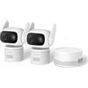 eufy Security eufy C31 Cam Kit di 2+1 telecamere, sorveglianza panoramica e inclinata, per int e est, 2 antenne, vista notturna a colori, memoria locale, senza costo, rilevamento AI di persone/veicoli/animali