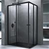 Mai & Mai Box Doccia 100x70cm, Box Doccia a Soffietto Cabina Bagno in Cristallo Trasparente con Porte Scorrevoli Box Cabina Doccia Ravenna16K Plus, Nero
