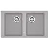 Franke - Lavello in fragranite a due vasche BFG 620 finitura alluminio da 86x50cm