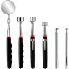 Fentar 6 Pezzi Penne Calamita Telescopiche, 1,5/3,5/10/15/30lb Aste Telescopiche Magnetiche Flessibili con Specchio Rotondo, Set di Strumenti per Raccolta Magnetica, Magneti Extra Potenti, Utensili Auto