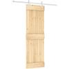 vidaXL Porta scorrevole Naturale e Bianco 70 x 210 cm, Salotto moderno, porta scorrevole rettangolare, divisore salvaspazio, legno di pino, design efficiente, decorazione casa