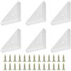 PATIKIL Staffe Angolari 2,6 x 2,6 Pollici, 6pz Staffa a Triangolo Acciaio Laminato a Freddo Staffe Angolari Supporto Giunti a Angolo Retto con Viti per Scrivania Letto Bordo, Bianco