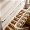 Dawselod Corrimano in legno bianco 100cm Dawselod, Corrimano rotondo per scale, Balaustra da parete per scale, Barra di sicurezza antiscivolo da esterno per bambini, anziani e disabili