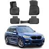OMAC Tappetini in Gomma Tappetini Compatibili con BMW X3 G01 2017-2024 TPE Tappetini Auto Nero 4X