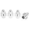 HEROFFIX 4 Pz Tappi Valvola Pneumatici Stile Rocket Coperture Antipolvere Valvola Pneumatici Decorative 7x25.4mm Tono Argento Lega di Allu Minio