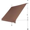 GYMAX Tenda da Sole a Bracci Regolabile in Altezza, Tenda da Sole con Manovella per Balcone, Tenda Impermeabile e Resistente al Sole, Altezza Regolabile da 2M a 3M, per Finestra (Marrone, 150CM)