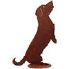 Klocke Edelrost Dekor Animale Decorazione da giardino - Cani decorazione: in piedi/Cane Bassotto a Pelo Duro su piastra (Fester Stand) - Altezza 60 cm/larghezza 40 cm - Ruggine Decorazione del giardino