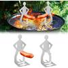 leruiyezs 2 PCS Supporto per Salsicce Barbecue in Acciaio Inox con Design Divertente a Forma Umana per Barbecue à Saucisses Campeggio Picnic Accessori da Griglia per Regali Originali