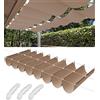 Woace Vela Ombreggianti Onda Retrattile 2.5x3m Tenda da Sole per Esterno Vele Ombreggiante Impermeabile Telo Parasole con Occhiellato Protezione UV Tenda Vela per Giardino Balcone Terrazza Cachi