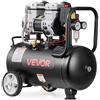 VEVOR Compressore d'Aria 24 L, 1,1 kW, Senza Olio, Portata 68 L/min, Pressione Massima 8 Bar, Compatto e Portatile su Ruote, per Officina, Gonfiaggio Pneumatici, Verniciatura e Lavorazione del Legno