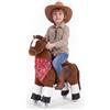 VEVOR Cavallo Cavalcabile per Bambini, Pony Cavalcabile con Ruote Scorrevoli, Cavallo Giocattolo con Anello Antirollio, Sedile Rialzato, Maniglie e Pedali, Carico Massimo 50 kg, per Bambini 3-8 Anni