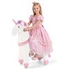 VEVOR Unicorno Cavalcabile per Bambini, Cavallo Giocattolo Cavalcabile con Ruote, Senza Batterie, Anello Anti-Ribaltamento, Sedile Rialzato, Maniglie e Pedali, Carico Massimo 80kg, Per Bambini 6+ Anni
