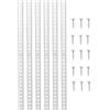VEVOR Pilastri per Mensole, Binari per Mensole Regolabili in Metallo Rivestito, Inserti per Strisce di Pilastri con 32 Viti, per Scaffalature a Parete e Armadio, 923 x 17 x 6,5 mm, 8 Pezzi