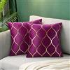 Hanrunsi Fodere per Cuscini in Velluto Viola 2 Pezzi 45cmx45cm Fodere per Cuscini Quadrati Federe per Cuscini Decorativi per Camera da Letto Divano Cuscini per Divano