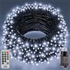 UIONVO Luci Albero di Natale Esterno Bianco - 25M 250 LED Luci Natale con Telecomando e Timer Esterno IP44 Impermeabile, 8 Modalità, Funzione Memoria, Catena Luminosa per Decorazioni Festive