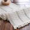 Weldomcor Runner da tavola in macramè, in lino di cotone bohémien, con nappe, rettangolare, in pizzo all'uncinetto, per cucina, vintage, in stile bohémien, decorazione da tavolo, 30 x 152 cm