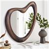 HLFMVWE Specchio asimmetrico, cornice rustica in legno, decorazione moderna, 70 x 50 cm