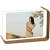 Jilskl Cornice Doppia, Cornice Rustica a Doppio Vetro, Cornice Foto a Doppia Faccia, 13 x 18 cm, Base Unica a Forma Di L con Foglio Permeabile Aggreko (Orizzontale + Verticale), Marrone