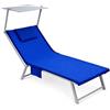 Intimitaly Telo Lettino Mare in Microfibra, 190x70 cm, con Cuscino Gonfiabile Integrato, Tasche Laterali ed Elastici agli Angoli, Asciugatura Rapida (Navy)