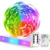 Sunshine smile Striscia LED a batteria, 5 m, 8 modalità, funzionamento a batteria, sottile e colorata, con timer per armadi, scale, cucina, letti