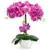 PASCH® Orchidee artificiali in vaso di ceramica lucida (40 cm), fiori artificiali in vaso, fiori artificiali come reali, orchidee artificiali in vaso, fiori artificiali in vaso