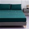 Odot Lenzuolo sotto con Angoli Impermeabile, Tinta Unita Lenzuola Coprimaterasso con Angoli, profondità 30cm, per Letto Singolo Matrimoniale e Una Piazza e Mezza (Verde Scuro,200x220x30cm)