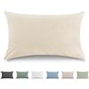 TOCOMOA Set di 2 federe per cuscini da 40 x 80 cm, al 100% in cotone lavato, certificate Oeko-TEX, effetto lino e traspiranti, con chiusura lampo