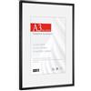 HIMEETIME® 1x Cornice Foto A3 29,7x42cm Alluminio spazzolato Nero,Passepartout 21x30cm,Cornice 30x42cm Grande per Foto Disegni,Diplomi e Poster,Solo per Espositore a Parete