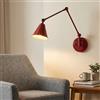 B·LED BARCELONA LED BARCELONA LED Applique da Parete Rosso con Braccio Regolabile, Alluminio di Alta Qualità, Stile Classico e Moderno, Illuminazione Lusso Retrò e Industriale per Camera, Soggiorno o Ufficio