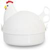Shirene Cuociuova per Microonde,Cuociuovas per Microonde a Forma di Pollo,Cuociuovas e Cuociuova in Camicia per 4 Uova,Alternativa Elettrica per Uova Sode,Medie e Alla Coque Perfette