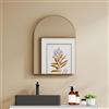 HOMCOM Specchio da parete ad arco, specchio da bagno, 50 x 70 cm, alta definizione, con cornice in lega di alluminio, per camera da letto, soggiorno, corridoio, oro
