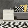 ML DESIGN modern living ML-Design Comodino Bianco con 2 Cassetti Portaoggetti con Maniglie 38 x 37 x 34 cm Cassettiera in Truciolare Tavolino da Notte per Camera da Letto Mobile Laterale in Stile Minimalista Montaggio Facile