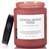 M&SENSE Candele Profumate Orientale Sandalo e Rosa, candela profumata da 550g (110 ore), 2 stoppini fragranza avvolgente, candele decorative regalo lusso per donne/uomini