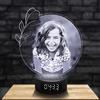 Lampephoto.fr Lampada 3D sveglia e altoparlante Bluetooth, Lampada foto personalizzabile incisione Laser su Plexi, Regalo Personalizzato Testi e Foto, Idea per Natale, Festa della Mamma (Cerchio Fiore)