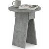BAKAJI Tavolino Rotondo Cemento da Soggiorno Design Minimal Tavolo Comodino 42x23.5x50cm