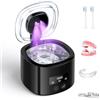 Dresz Pulitore Ultrasuoni,50000Hz Lampada UV Pulitore Ultrasuoni,230ML Clean Pod 4 Modalità Per Protesi, Allineatori, Apparecchi Ortodontici, Testine Di Spazzolini, Gioielli,Nero