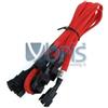 Phobya Y-Cable 3Pin Molex to 9x 3Pin Molex 60cm - UV red