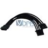 Phobya Y-Cable 4Pin to 2x 4Pin single sleeved 20cm - black