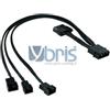 Phobya Y-adaptor 4Pin Molex to 2x 4Pin PWM and 3Pin 30cm - black